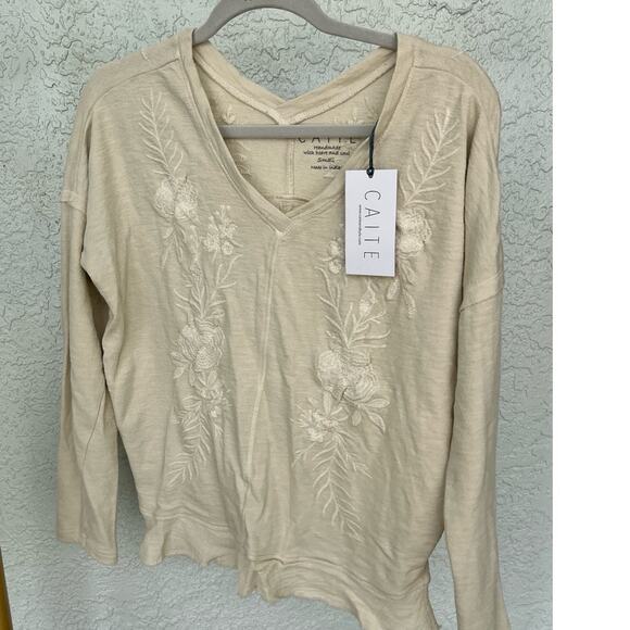 Anthropologie Tops - NWT Anthropology by Caite Jonna Top - Size Small Oatmeal Color